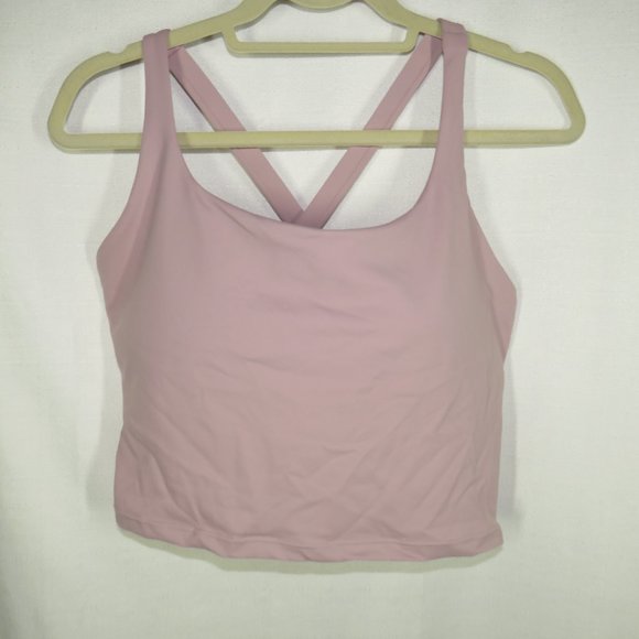 Halara In My Feels Pale Mauve Backless Crisscross Padded Crop Tank Plus Size 1X - Picture 3 of 6